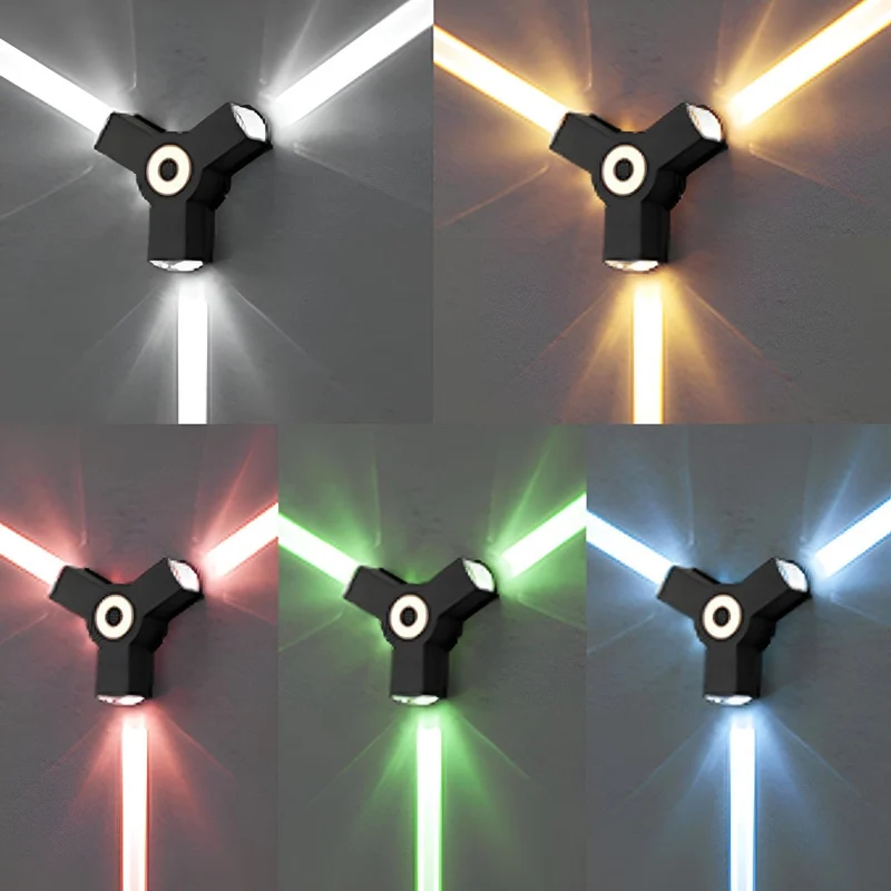 LED Buitenwandlamp Zwart Verstelbaar Meerdere Spots Waterdicht IP65 Tuinverlichting Moderne Gevellamp Buitenverlichting | Sansoti