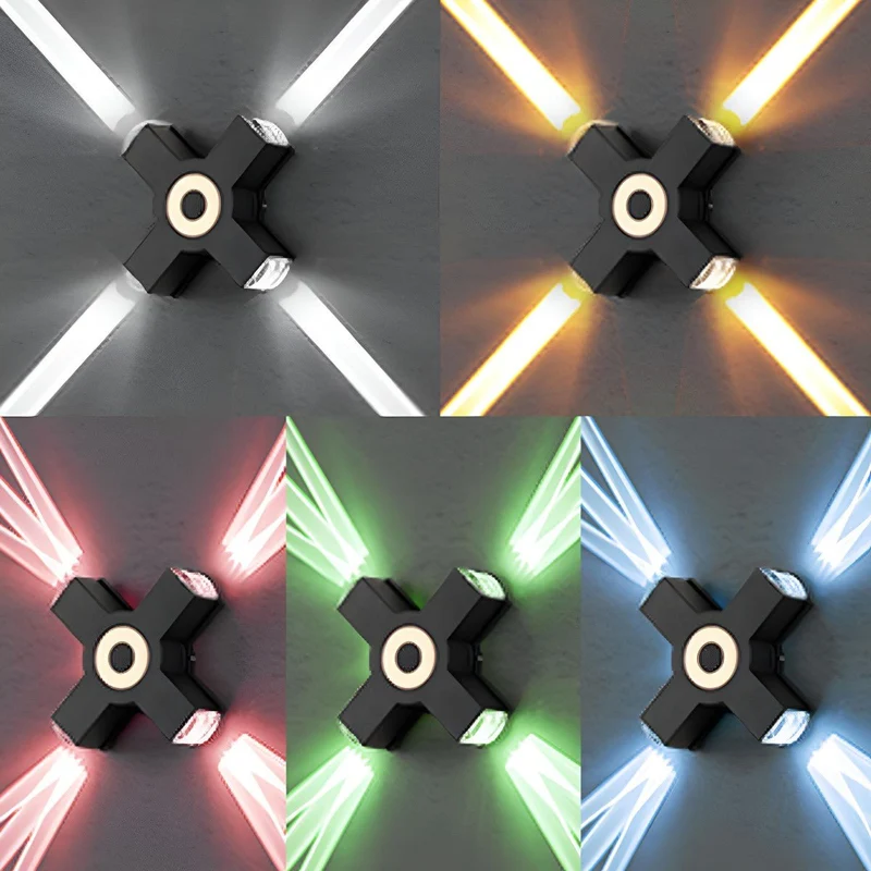 LED Buitenwandlamp Zwart Verstelbaar Meerdere Spots Waterdicht IP65 Tuinverlichting Moderne Gevellamp Buitenverlichting | Sansoti