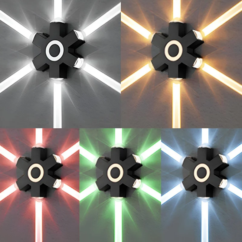 LED Buitenwandlamp Zwart Verstelbaar Meerdere Spots Waterdicht IP65 Tuinverlichting Moderne Gevellamp Buitenverlichting | Sansoti