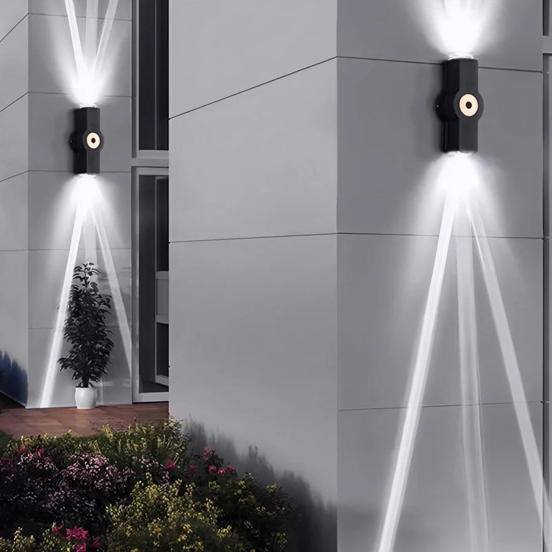 LED Buitenwandlamp Zwart Verstelbaar Meerdere Spots Waterdicht IP65 Tuinverlichting Moderne Gevellamp Buitenverlichting | Sansoti