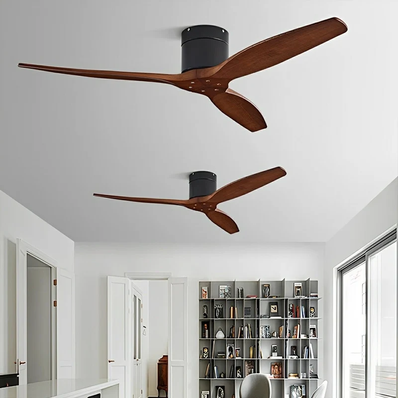 Plafondventilator Hout 3 Bladen DC Motor Omkeerbaar Fluistercomfortabel Modern Scandinavisch Interieur | Sansoti