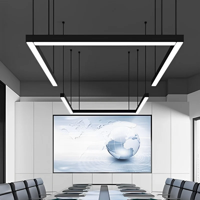 Lineaire Hanglamp Aluminium LED Zwart Verstelbaar Kantoor Eetkamer Modern Minimalistisch Scandinavisch Design | Sansoti