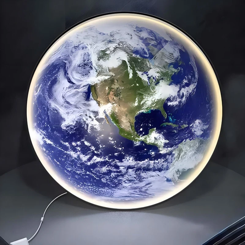 Wereldbol Wandlamp LED 3D Aarde Globe Dimbaar Blauw Acryl IJzer Modern Interieur Verlichting Woonkamer | Sansoti