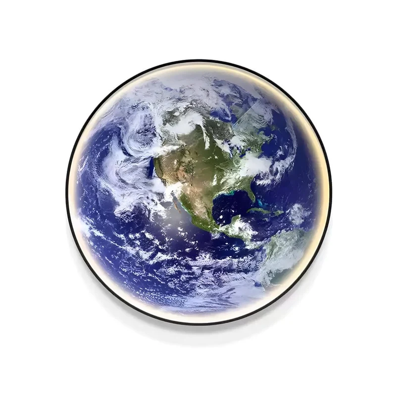 Wereldbol Wandlamp LED 3D Aarde Globe Dimbaar Blauw Acryl IJzer Modern Interieur Verlichting Woonkamer | Sansoti