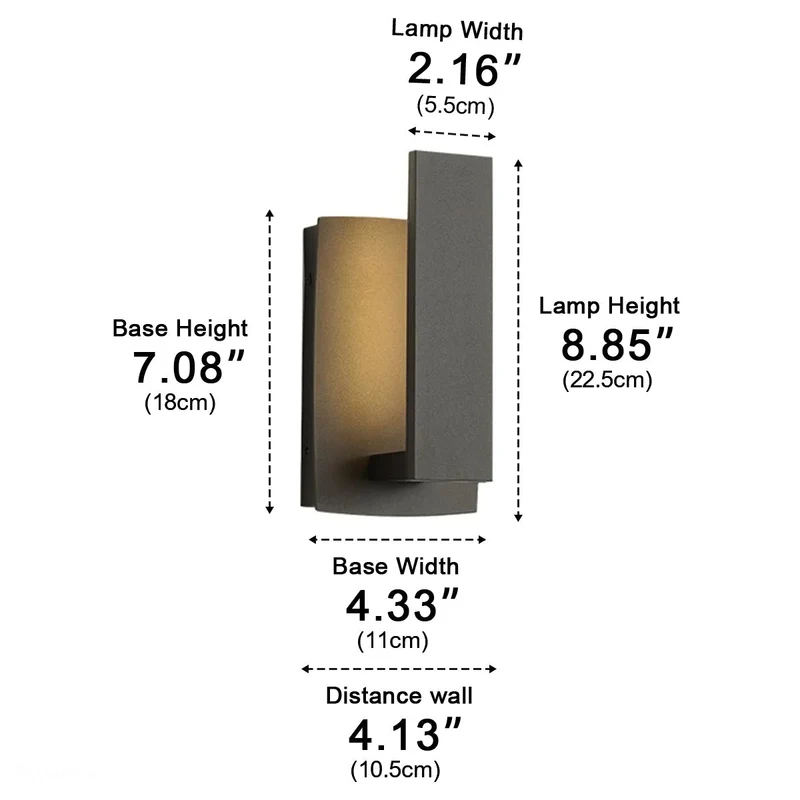 Rechthoekige Buitenwandlamp LED Zwart Aluminium IP54 Waterdicht Modern Design voor Veranda Terras en Tuin | Sansoti