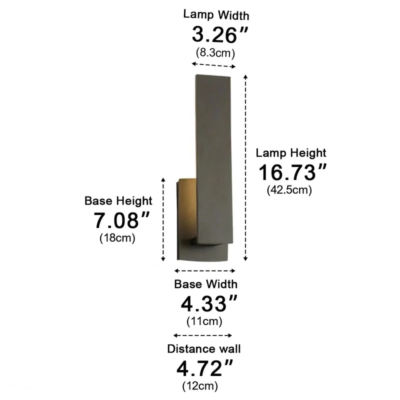Rechthoekige Buitenwandlamp LED Zwart Aluminium IP54 Waterdicht Modern Design voor Veranda Terras en Tuin | Sansoti