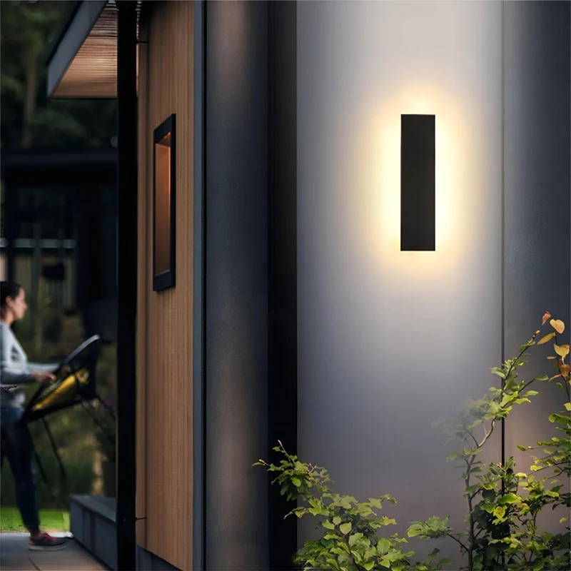 LED wandlamp buiten waterdicht zwart aluminium 30-150cm voor tuin terras entree voordeur gevel verlichting | Sansoti