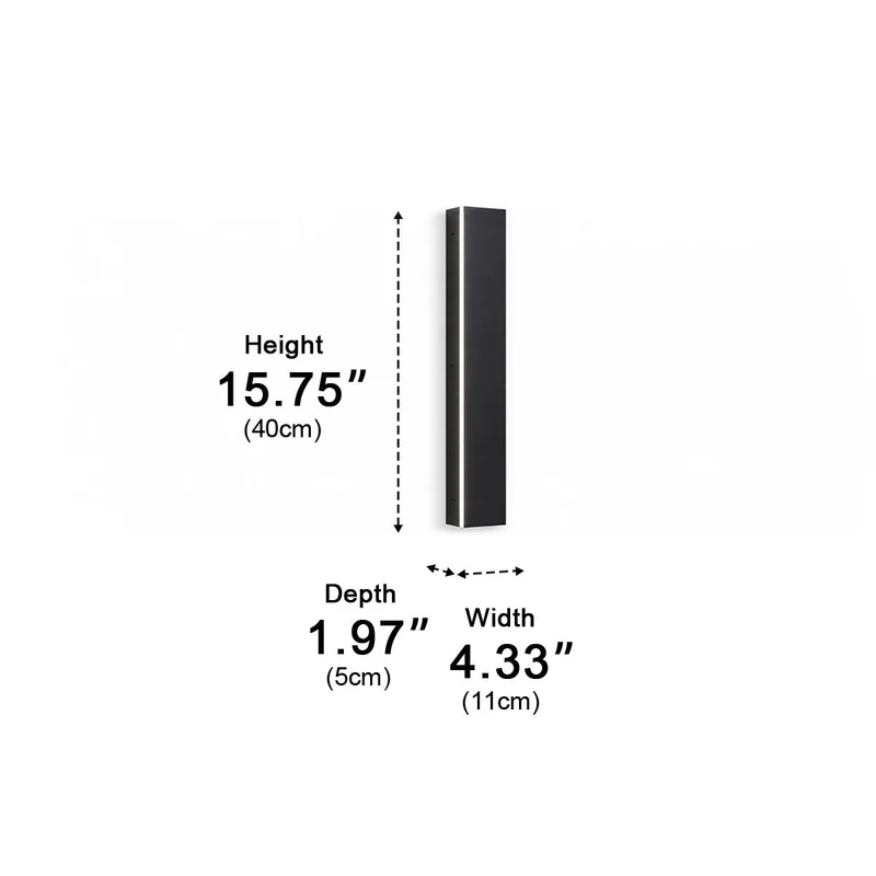 LED wandlamp buiten waterdicht zwart aluminium 30-150cm voor tuin terras entree voordeur gevel verlichting | Sansoti
