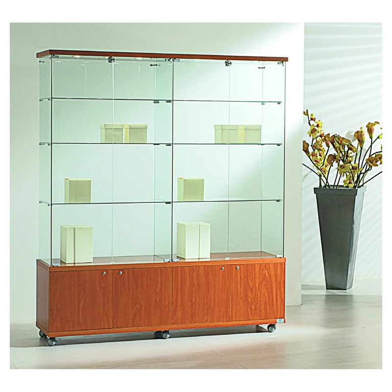 Casa Padrino Luxus Ladenvitrine 157 x 40 cm H. 181 cm mit 6 LED-Spots - Ladeneinrichtung - Boutique Möbel - Made in Italy