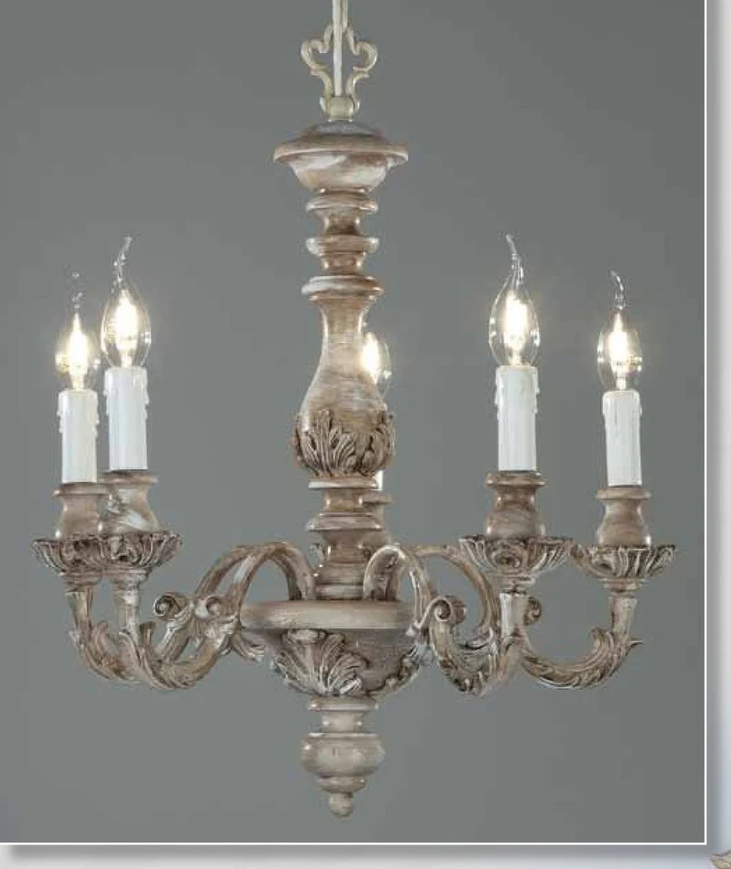 Casa Padrino Barock Kronleuchter Ø 52 x H. 55 cm 5-flammig - Handgefertigte Leuchte aus Italien - Barock Leuchten