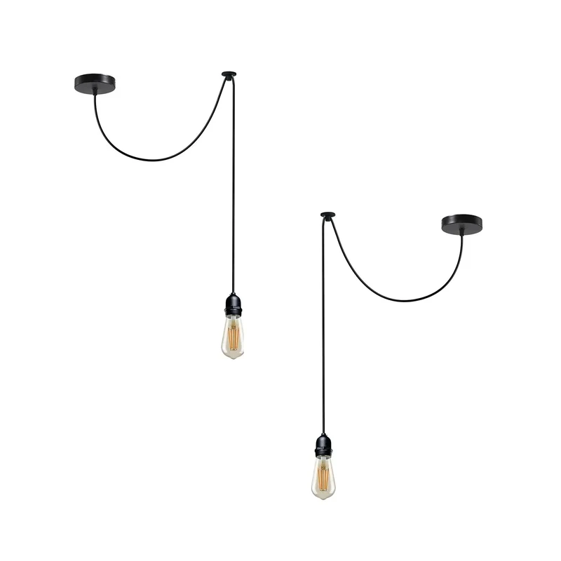 IP44 Hängeleuchte Außen E27 Schwarz 2m kabel Dezentral Pendelleuchte ~3917