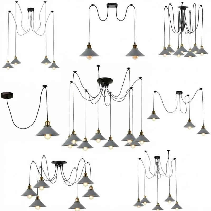 All Seasons Life Spinnenlampe Pendelleuchte 1 - 8 Wege Grau ~3949