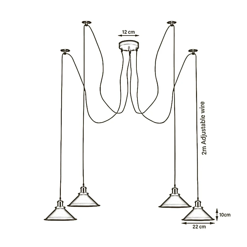All Seasons Life Spinnenlampe Pendelleuchte 1 - 8 Wege Grau ~3949