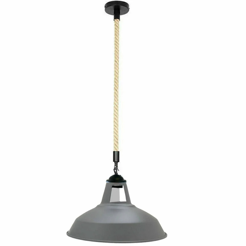 Vintage Hanfseil Hängelampe Industrial Pendelleuchte ~3879