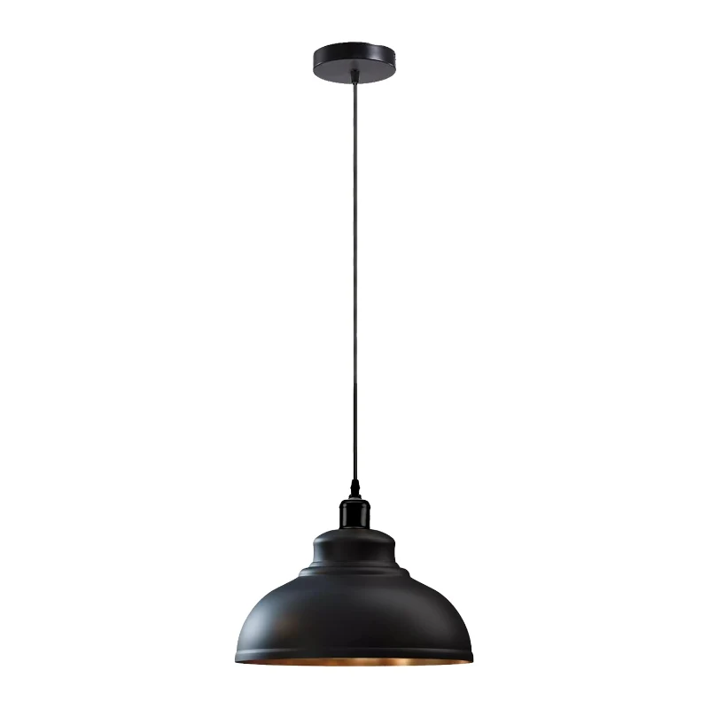 Retro Pendelleuchte Schwarz & Gold E27 All Seasons Life ~3878
