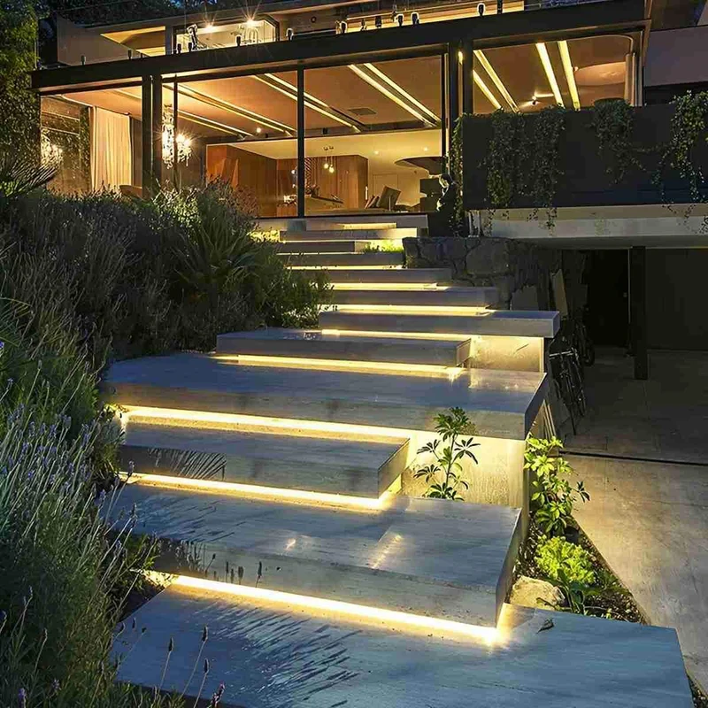 Flexibele LED Lichtstrip Waterdicht 24V COB voor Trap Onderwaterverlichting Zwembad Tuin en Buitenruimtes | Sansoti