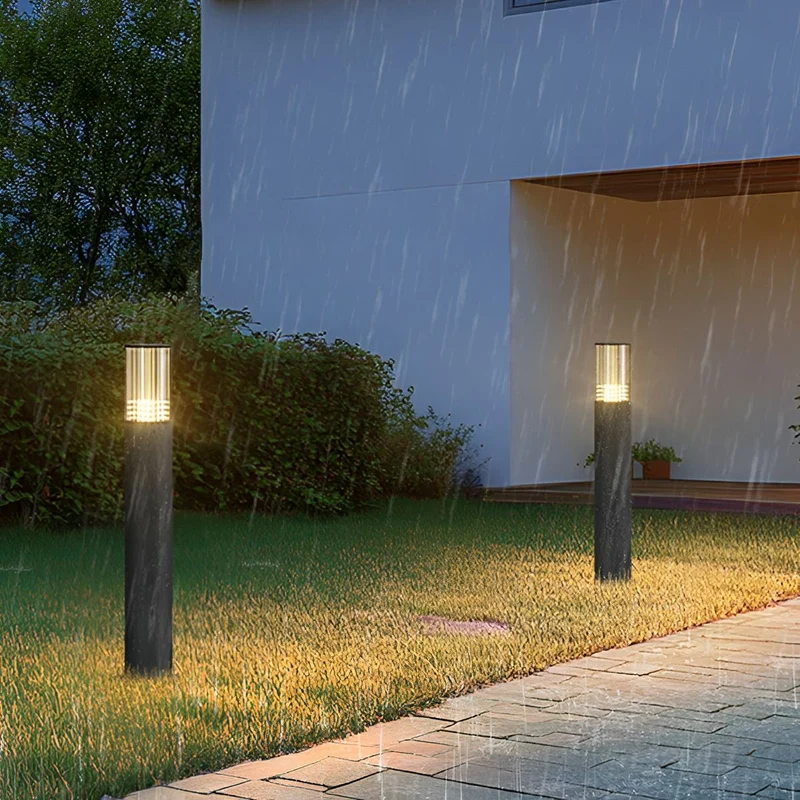 Cilindrische LED Tuinlamp Zwart Aluminium 40-80cm Hardwired Buitenverlichting voor Paden Opritten Villa's | Sansoti