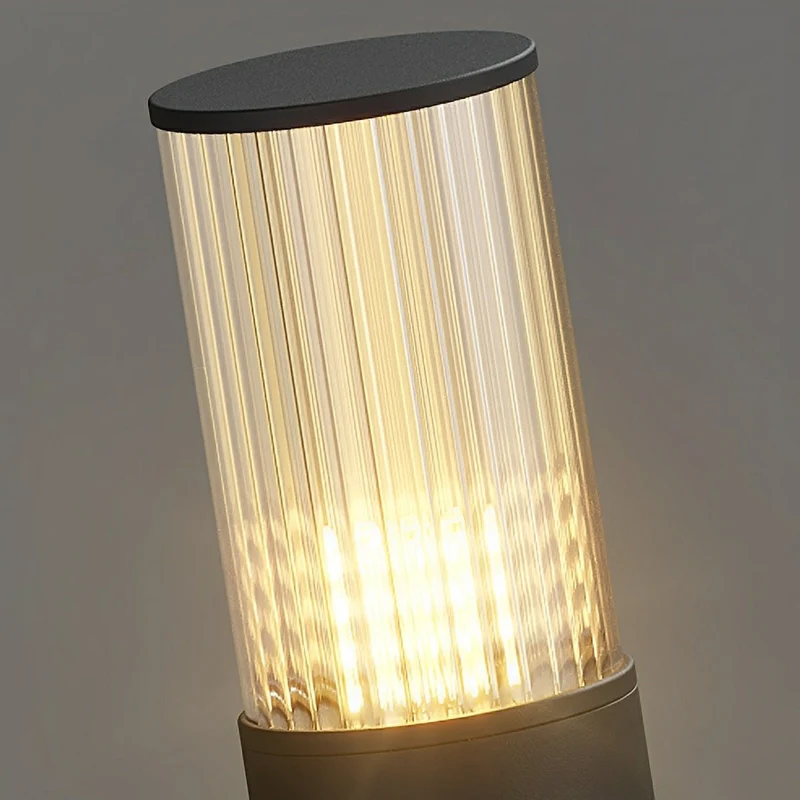 Cilindrische LED Tuinlamp Zwart Aluminium 40-80cm Hardwired Buitenverlichting voor Paden Opritten Villa's | Sansoti