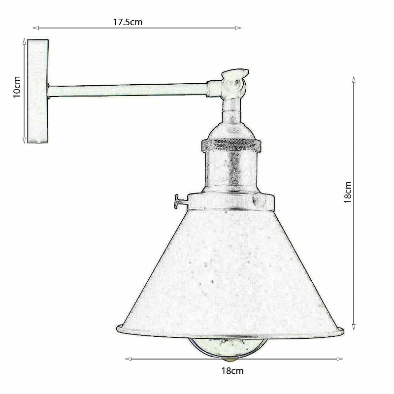 All Seasons Life Retro Wandleuchte Industrie-Design E27 Metall ~3826