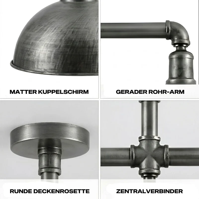 Industrie 3 flammige Wasserrohr Deckenleuchte ~3832