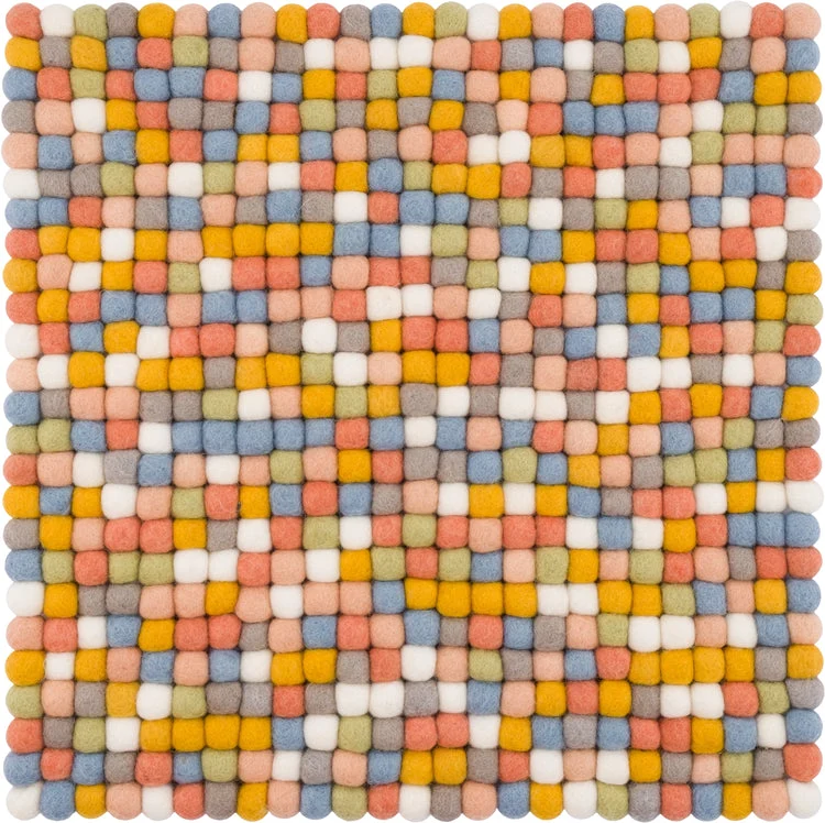 Filzkugel Sitzauflage Liese 36x36 cm|Matt-bunt|von myfelt