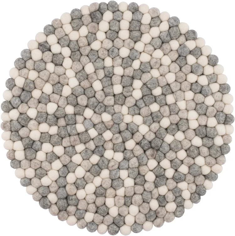 Filzkugel Sitzauflage Hella Rund|Multi-Natur hell|von myfelt|Ø36cm