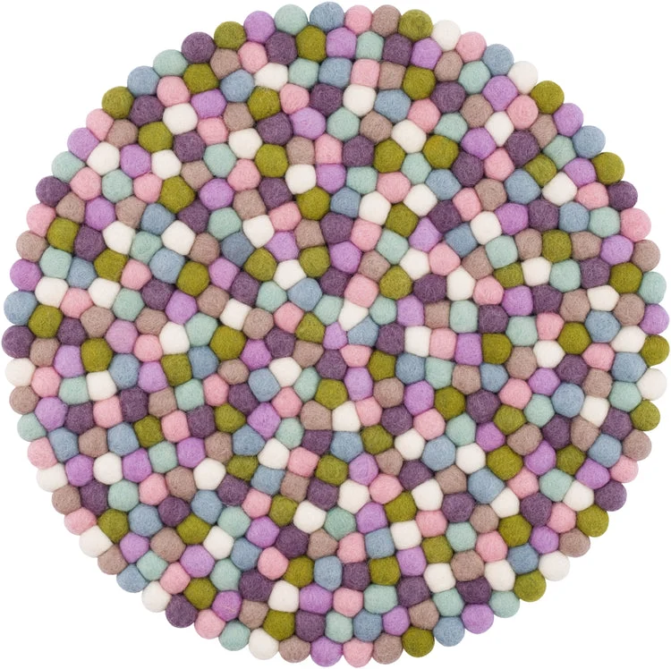 Filzkugel Sitzauflage Greta Rund Multi-Pastell|von myfelt|Ø36cm