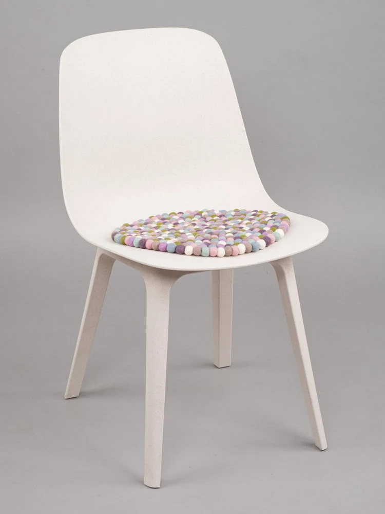 Filzkugel Sitzauflage Greta Rund Multi-Pastell|von myfelt|Ø36cm