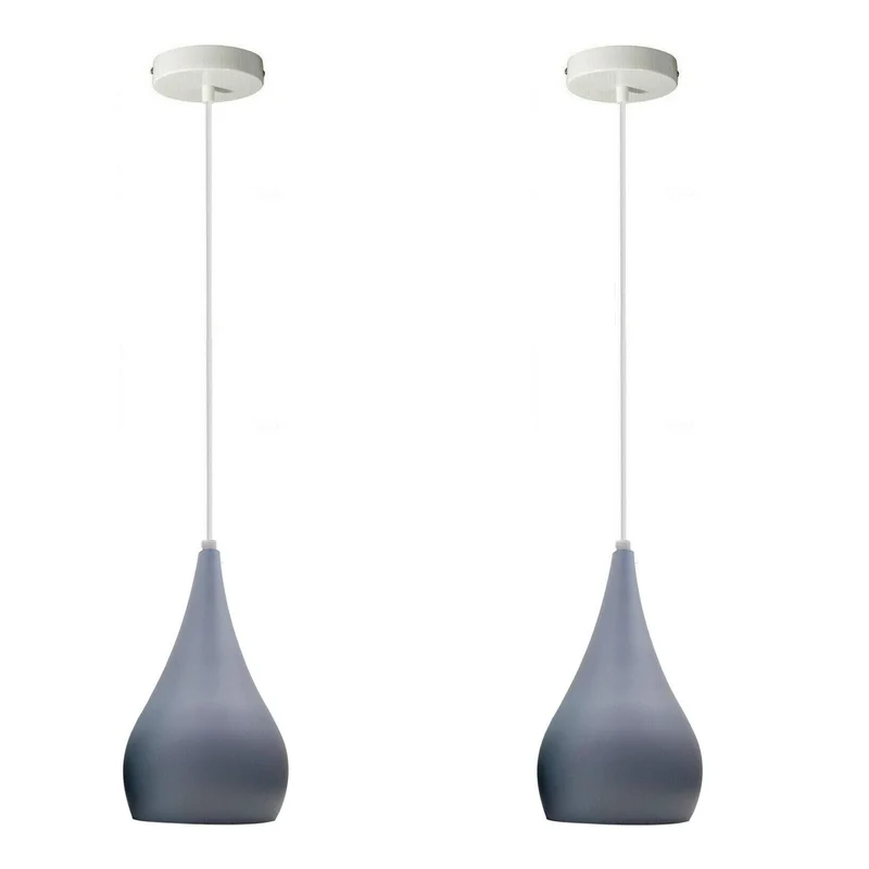 Pendelleuchte 2er Set - Moderne Tränenform Hängelampe Esstisch ~3911