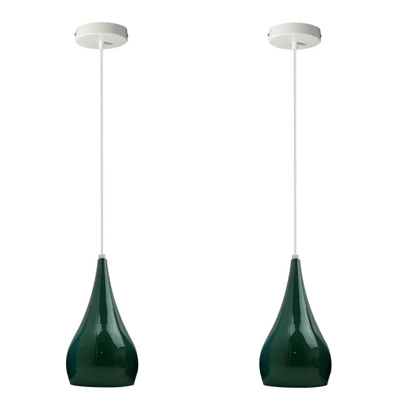 Pendelleuchte 2er Set - Moderne Tränenform Hängelampe Esstisch ~3911