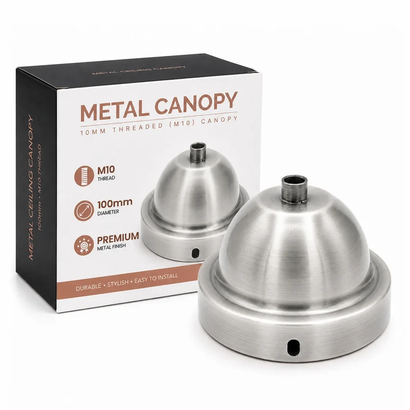 Metall Deckenrosette Ø 100 mm | M10 Gewinde Premium Deckenbaldachin Set~3899
