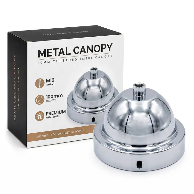 Metall Deckenrosette Ø 100 mm | M10 Gewinde Premium Deckenbaldachin Set~3899