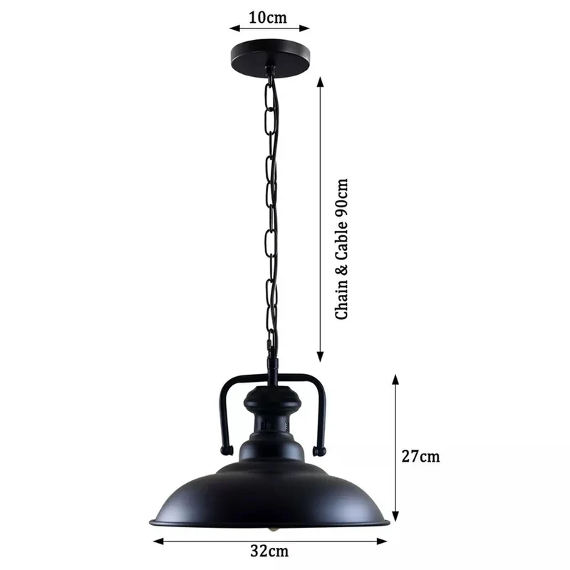 Industrie Pendelleuchte Gastro Küche Hängelampe mit Kette E27 | Ø32cm ~3875