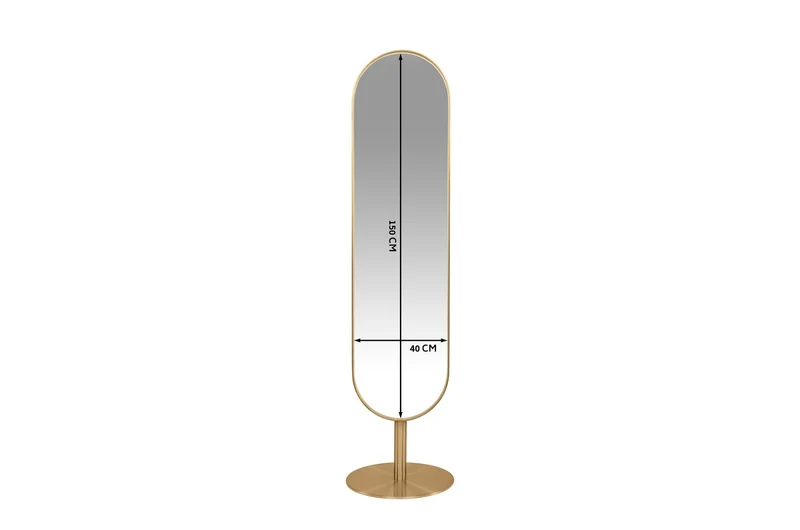 Casa Padrino Luxus Standspiegel Silber Ø 45 x H. 175 cm - Standspiegel in ganzer Körperhöhe aus Edelstahl und Glas - Luxus Deko Accessoires