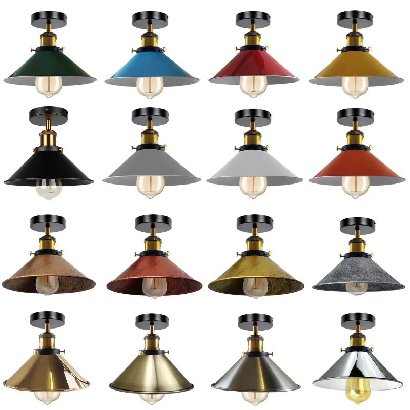 All Seasons Life Industrie Deckenlampe Vintage Metall-Schirm E27 ~3733