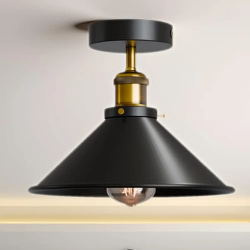 All Seasons Life Industrie Deckenlampe Vintage Metall-Schirm E27 ~3733