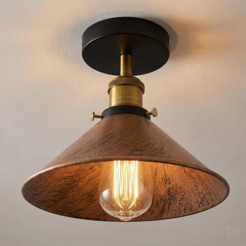 All Seasons Life Industrie Deckenlampe Vintage Metall-Schirm E27 ~3733