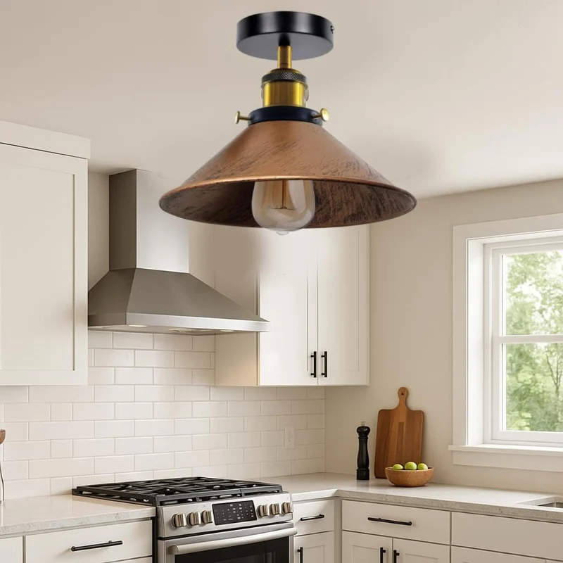 All Seasons Life Industrie Deckenlampe Vintage Metall-Schirm E27 ~3733