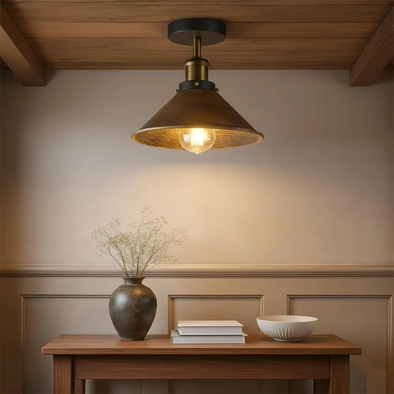 All Seasons Life Industrie Deckenlampe Vintage Metall-Schirm E27 ~3733