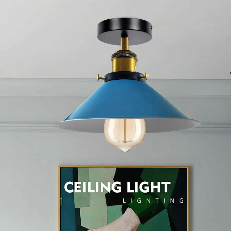 All Seasons Life Industrie Deckenlampe Vintage Metall-Schirm E27 ~3733