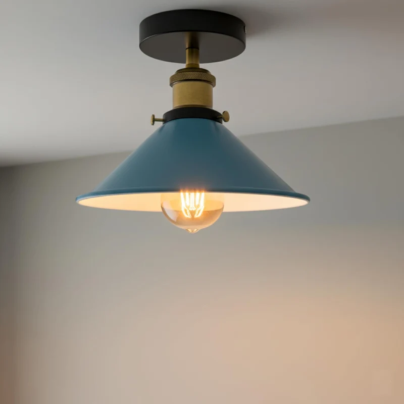All Seasons Life Industrie Deckenlampe Vintage Metall-Schirm E27 ~3733