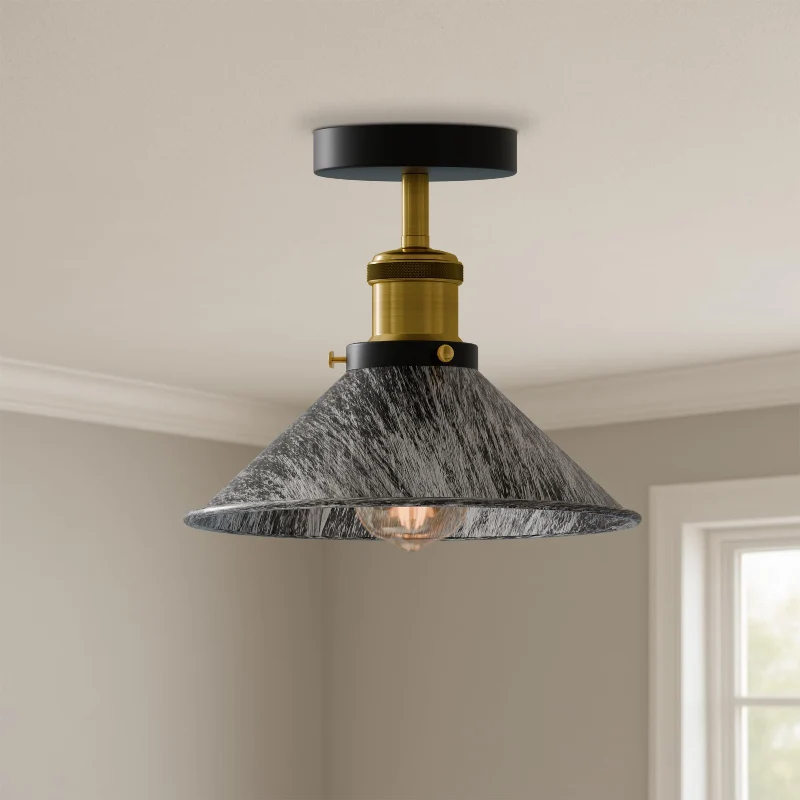 All Seasons Life Industrie Deckenlampe Vintage Metall-Schirm E27 ~3733