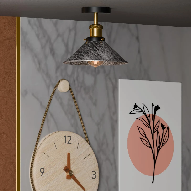 All Seasons Life Industrie Deckenlampe Vintage Metall-Schirm E27 ~3733