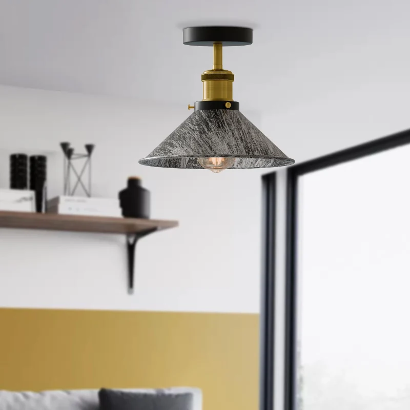 All Seasons Life Industrie Deckenlampe Vintage Metall-Schirm E27 ~3733