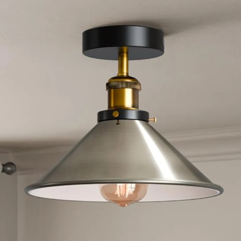 All Seasons Life Industrie Deckenlampe Vintage Metall-Schirm E27 ~3733