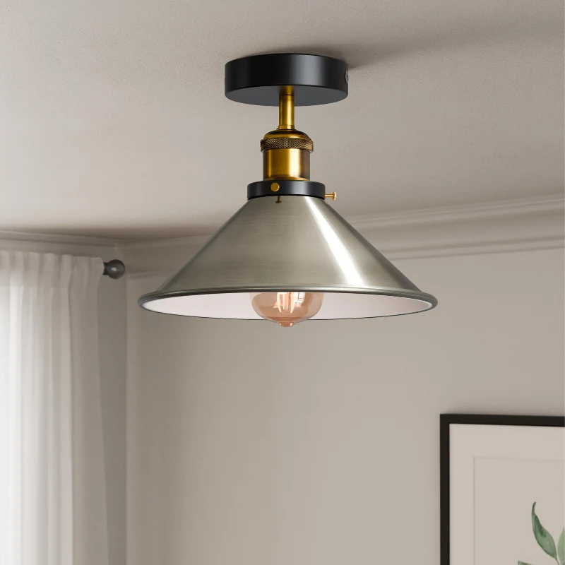 All Seasons Life Industrie Deckenlampe Vintage Metall-Schirm E27 ~3733