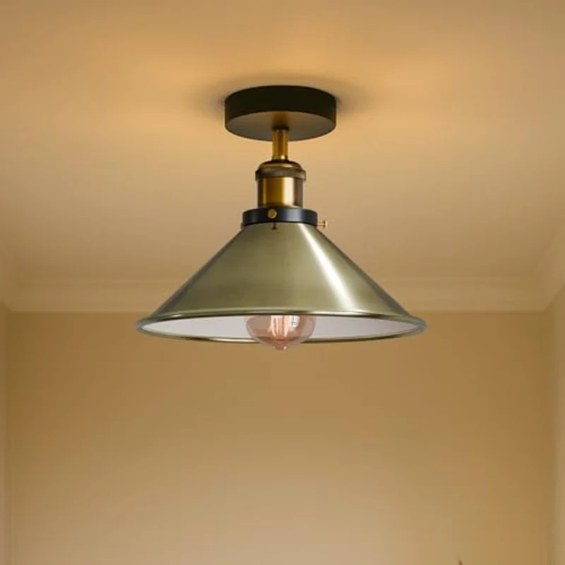 All Seasons Life Industrie Deckenlampe Vintage Metall-Schirm E27 ~3733