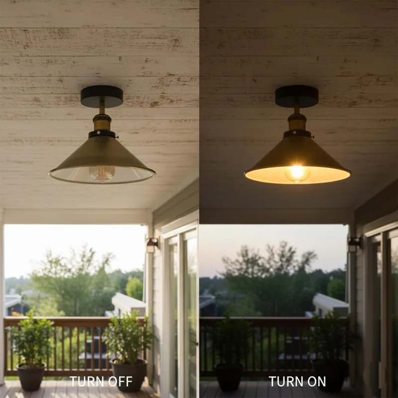 All Seasons Life Industrie Deckenlampe Vintage Metall-Schirm E27 ~3733