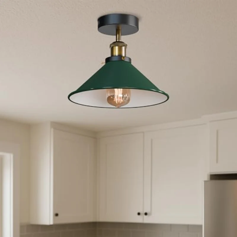 All Seasons Life Industrie Deckenlampe Vintage Metall-Schirm E27 ~3733