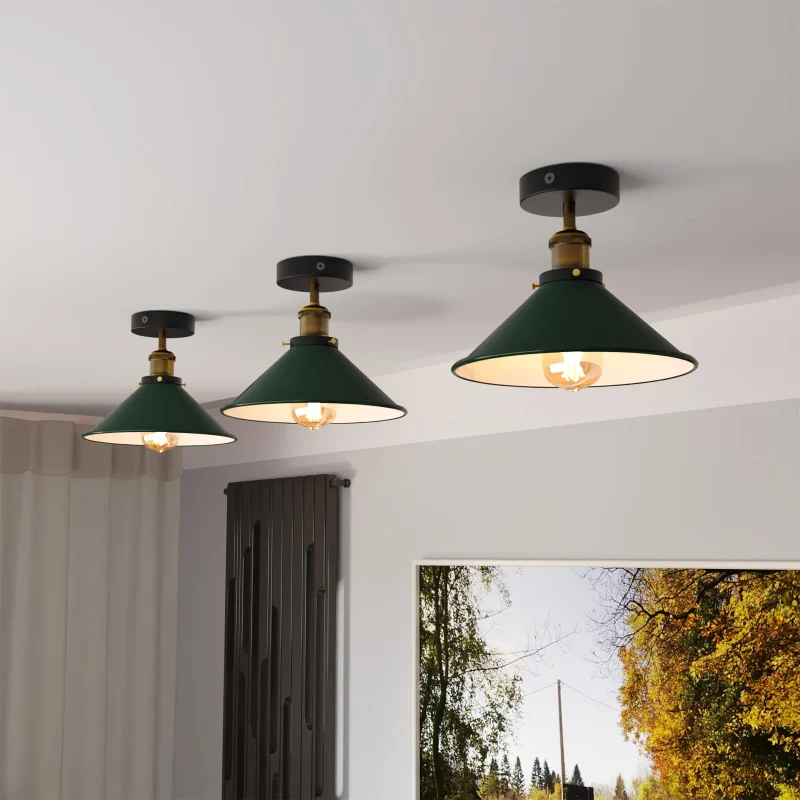 All Seasons Life Industrie Deckenlampe Vintage Metall-Schirm E27 ~3733
